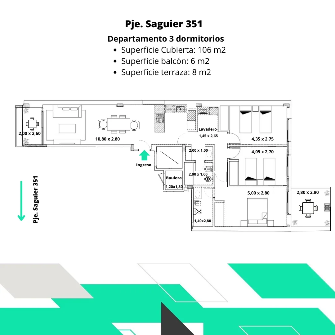 Departamento en venta de 3 dormitorios c/ cochera en Centro - Imagen 2