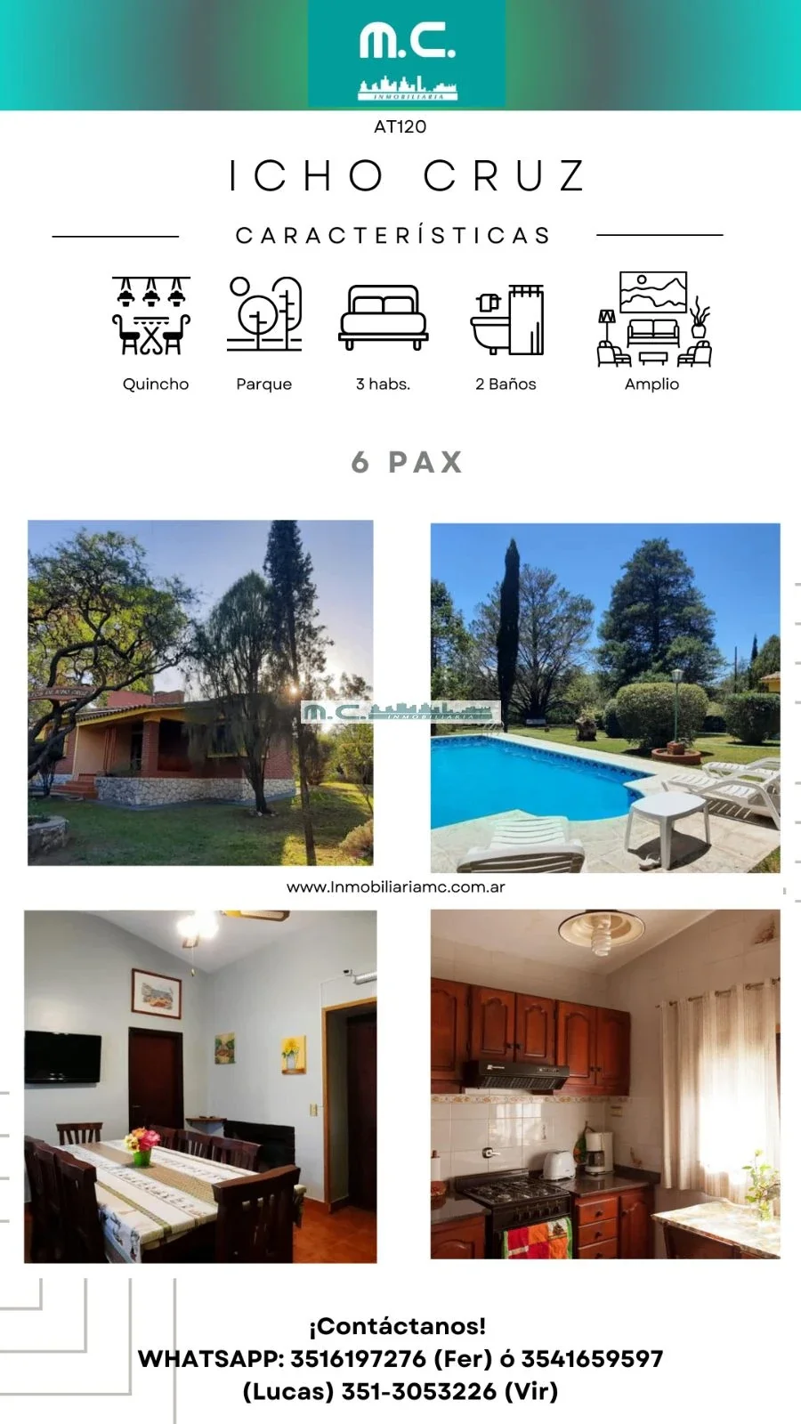 AT120. ICHO CRUZ, GRAN CASA CON AMPLISIMO PARQUE Y PILETA (6 PAX) - Imagen 1