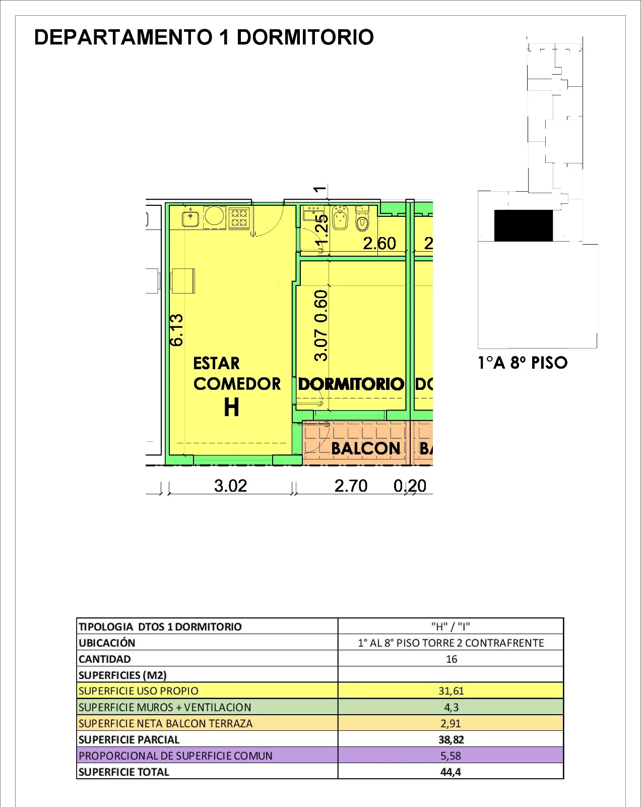 Departamento en venta de 1 dormitorio en Rosario - Imagen 2