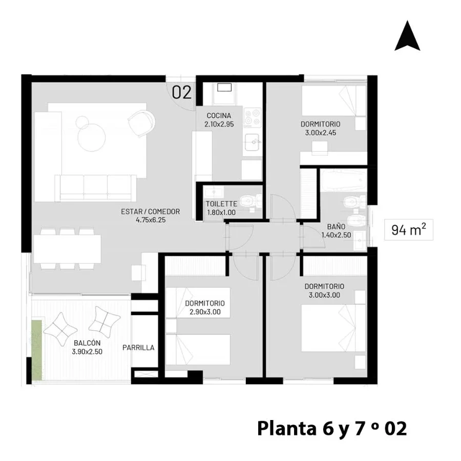 Departamento en venta de 3 dormitorios en Rosario - Imagen 2