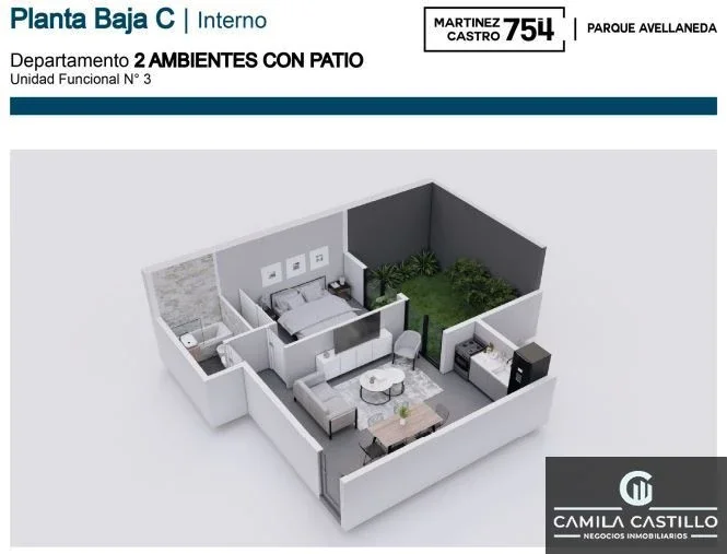 VENTA EN POZO 2 AMBIENTES EN PARQUE AVELLANDA CON BALCON - Imagen 3