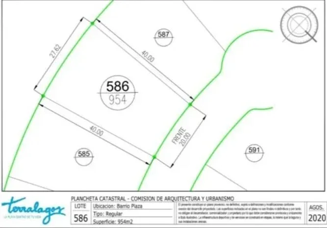EXCELENTE LOTE EN  TERRALAGOS - 950M2 - ¡¡ CON FONDO LIBRE !! - Imagen 3