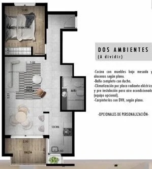 10 E/59 y 60-Depto en pozo un dormitorio de 50 m2 - Imagen 2