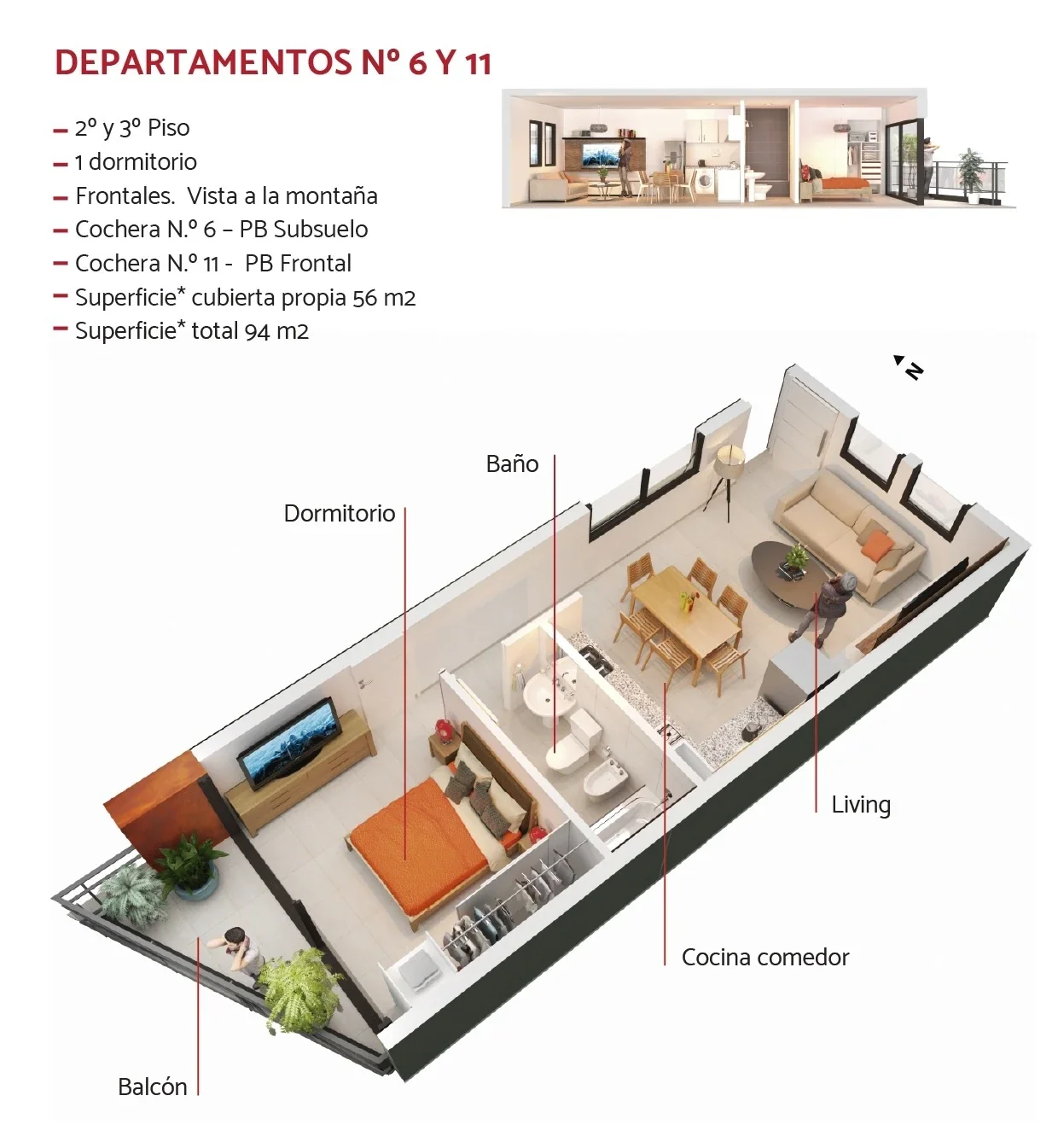 Departamento en alquiler c/ cochera en Dorrego - Imagen 3